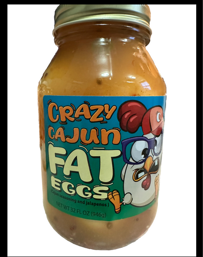 Da Bay Pickle Factory + Crazy Cajun Fat Eggs Snack - 32 FL OZ + 12 Fat Chicken Eggs & Jalapeños Cajun Seasoning - Foods